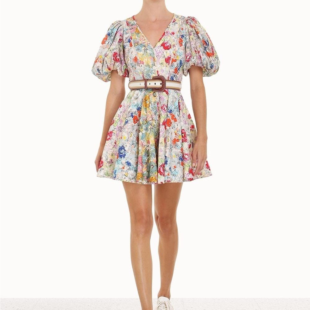 Zimmermann clover panelled mini dress New! size 4 including the belt - Picture 7 of 16